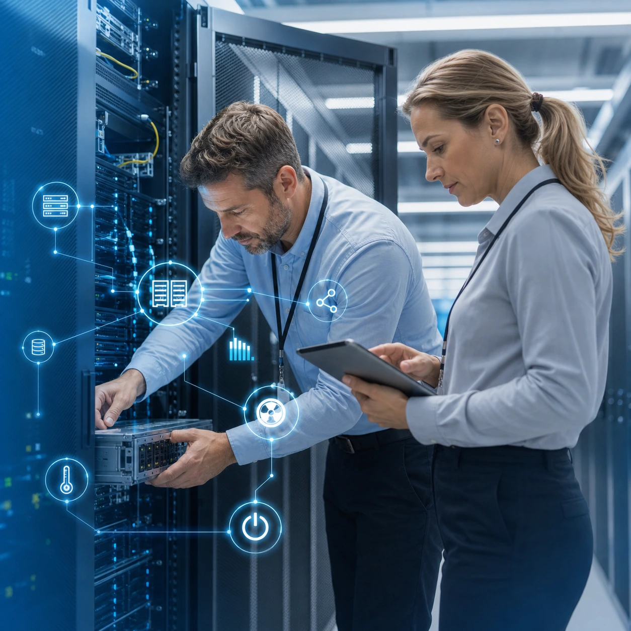 IT stručnjaci proširuju i proveravaju serversku infrastrukturu data centra